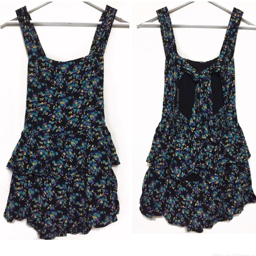 3/25 Dress Fierce Open Back Ruffled Mini Dress S/M